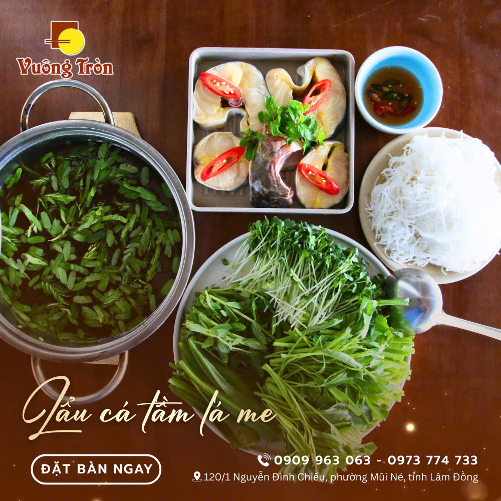 Thưởng thức lẩu cá tầm lá me tại hải sản cơm niêu Mũi Né – Món ngon đậm vị khó quên